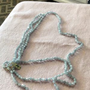 30” Light Blue Crystal Bead Necklace